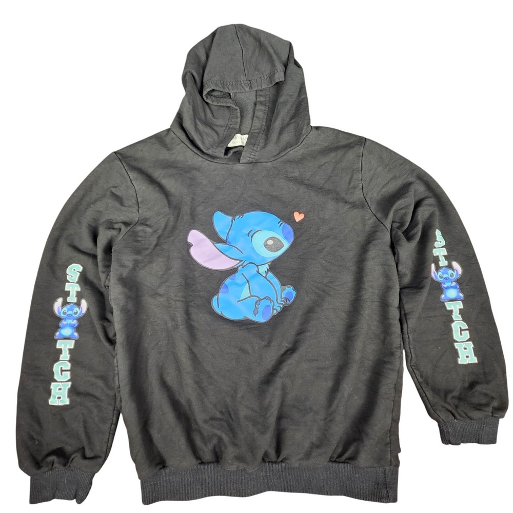 Thombase Disney Lilo and Stitch Graphic Hoodie Black Juniors Size 5